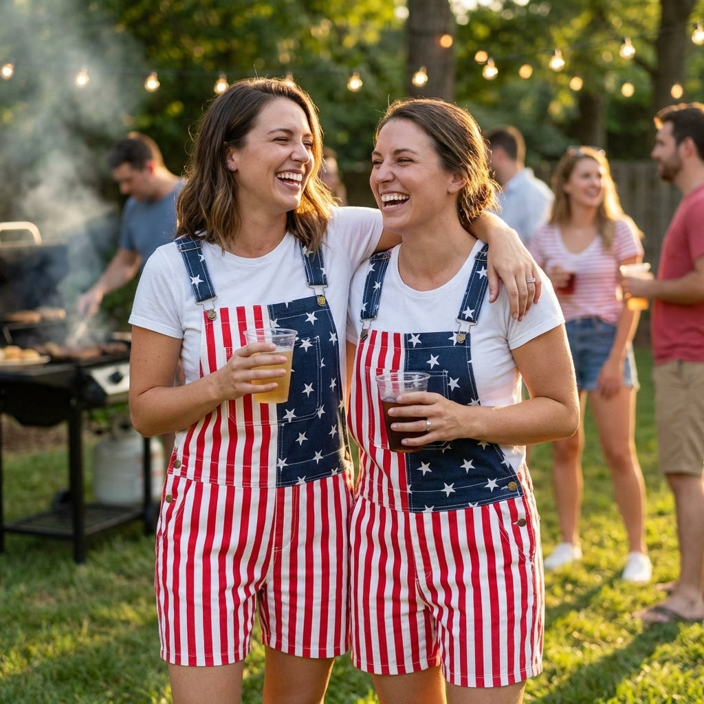 Celebrate Freedom: Iconic Flag Overalls!American Flag Overalls