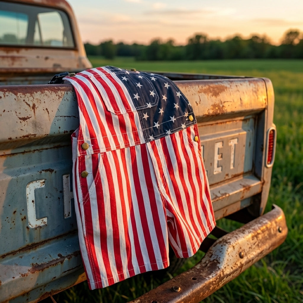 Celebrate Freedom: Iconic Flag Overalls!American Flag Overalls