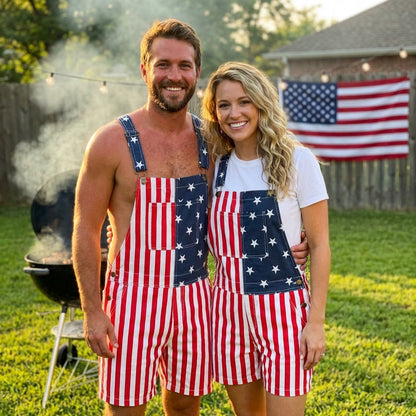 Celebrate Freedom: Iconic Flag Overalls!American Flag Overalls